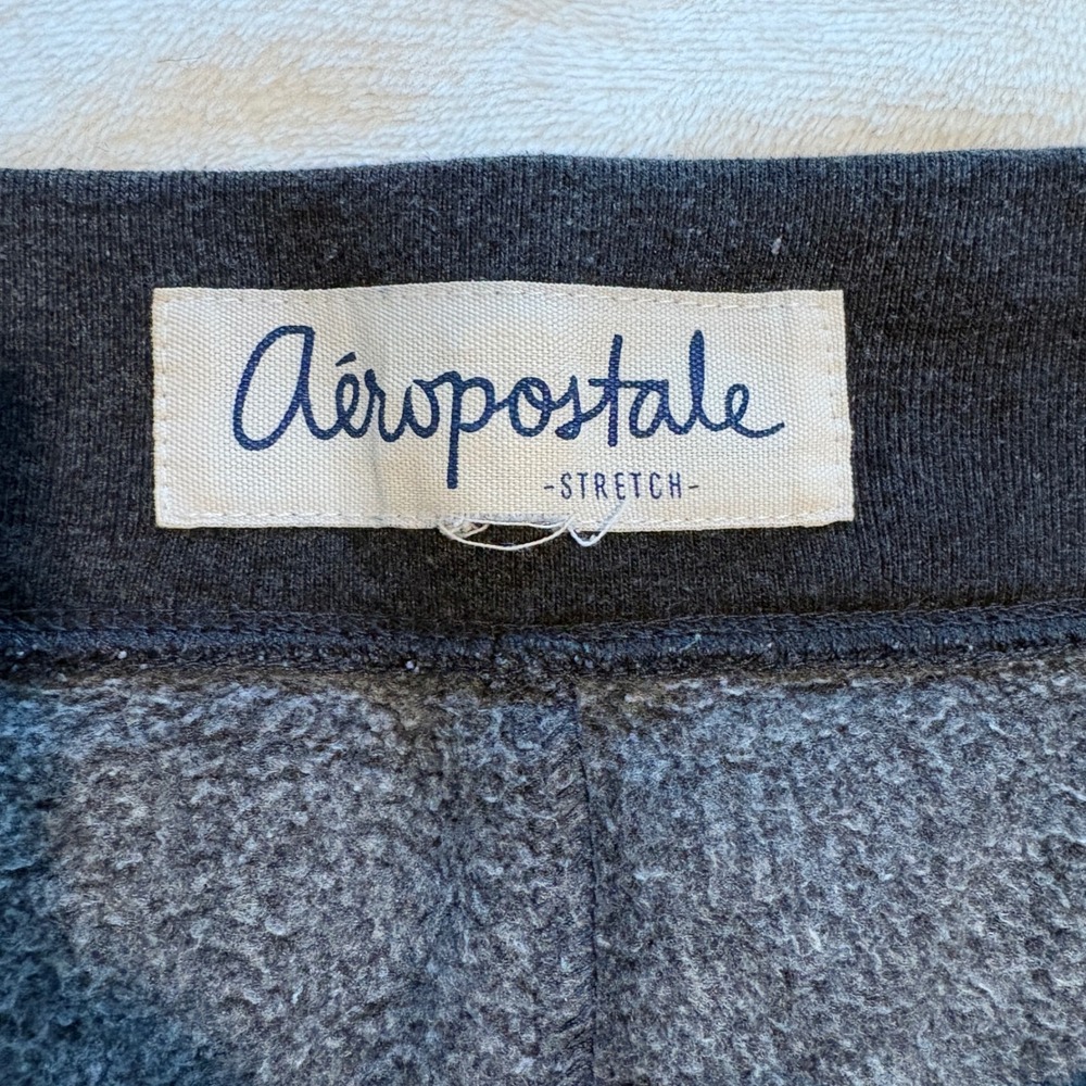 Aeropostale Women's Stretch Sweatpants Grey Aero 87 Logo Straight Leg L Y2K - Picture 5 of 9